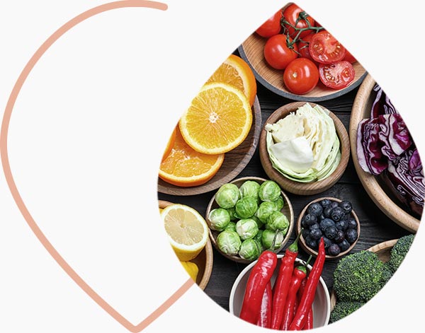 Fruits et légumes frais riches en vitamine c