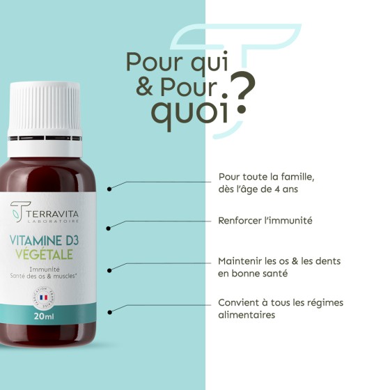 Vitamine D3 végétale - compte goutte